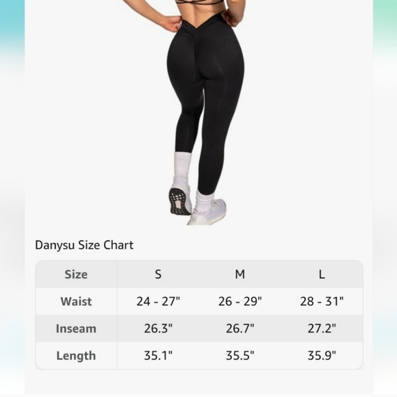 Danysu V Back Scrunch Butt Leggings Soft High Waisted. NEW! - Picture 12 of 12